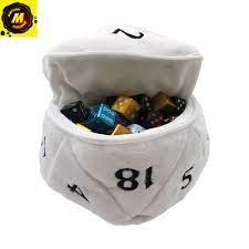 D20 Plush Dice Bag - White UPI 15756